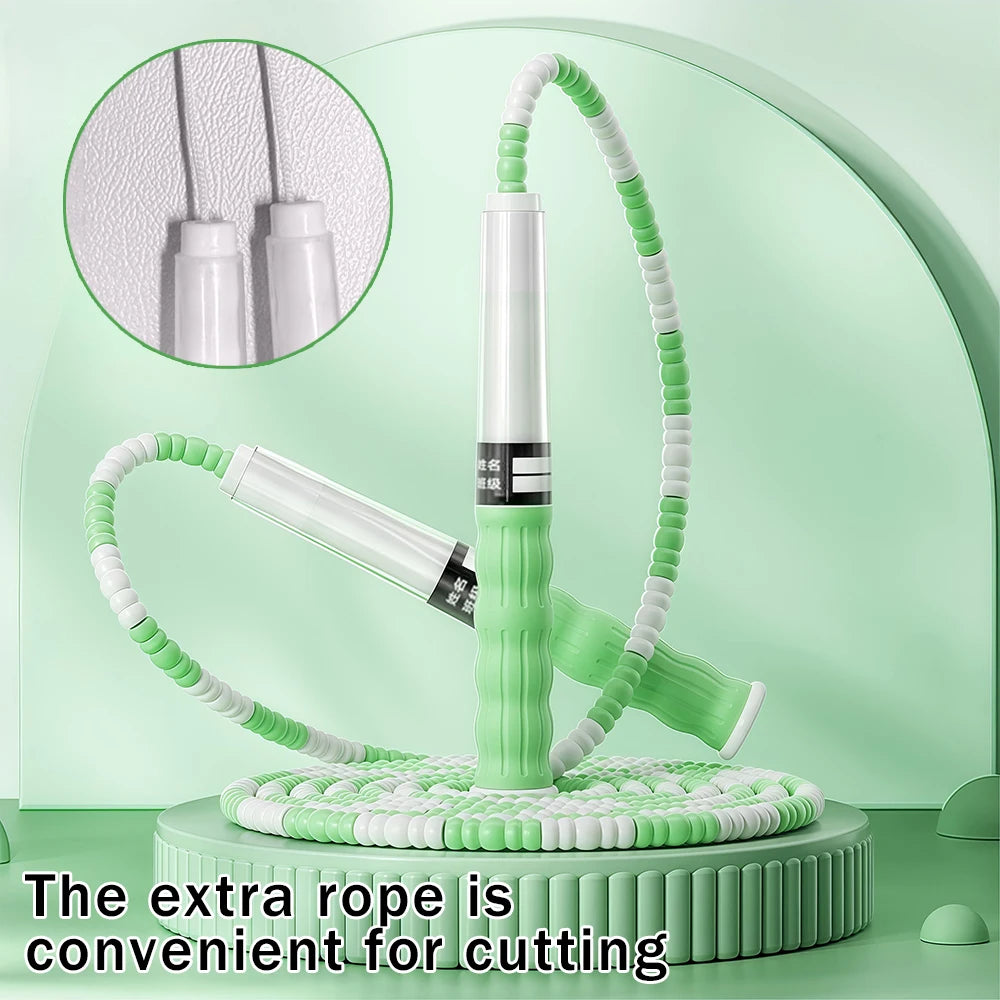 Segmented Jump Rope With Soft Bead Handles Tangle-Free Design For School Sports Kids Home Fitness Training Equipment