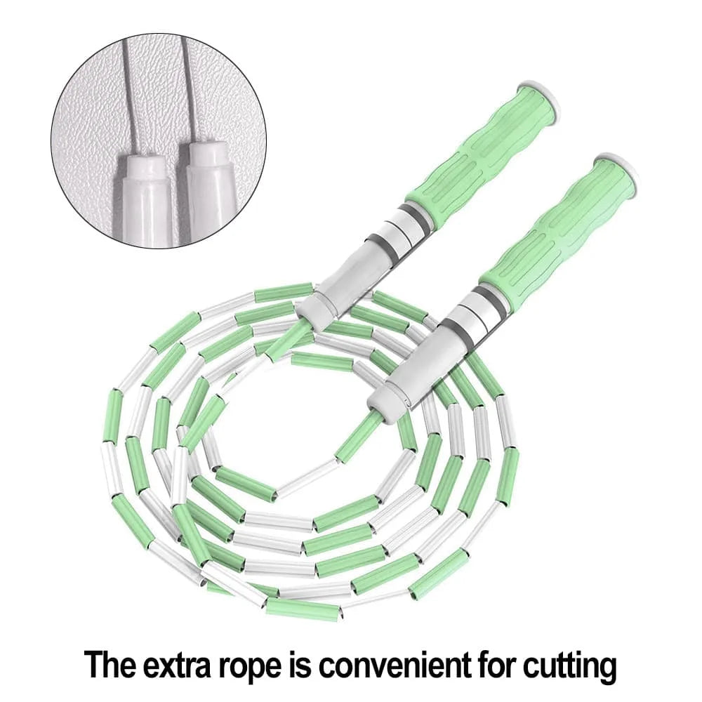 Segmented Jump Rope With Soft Bead Handles Tangle-Free Design For School Sports Kids Home Fitness Training Equipment