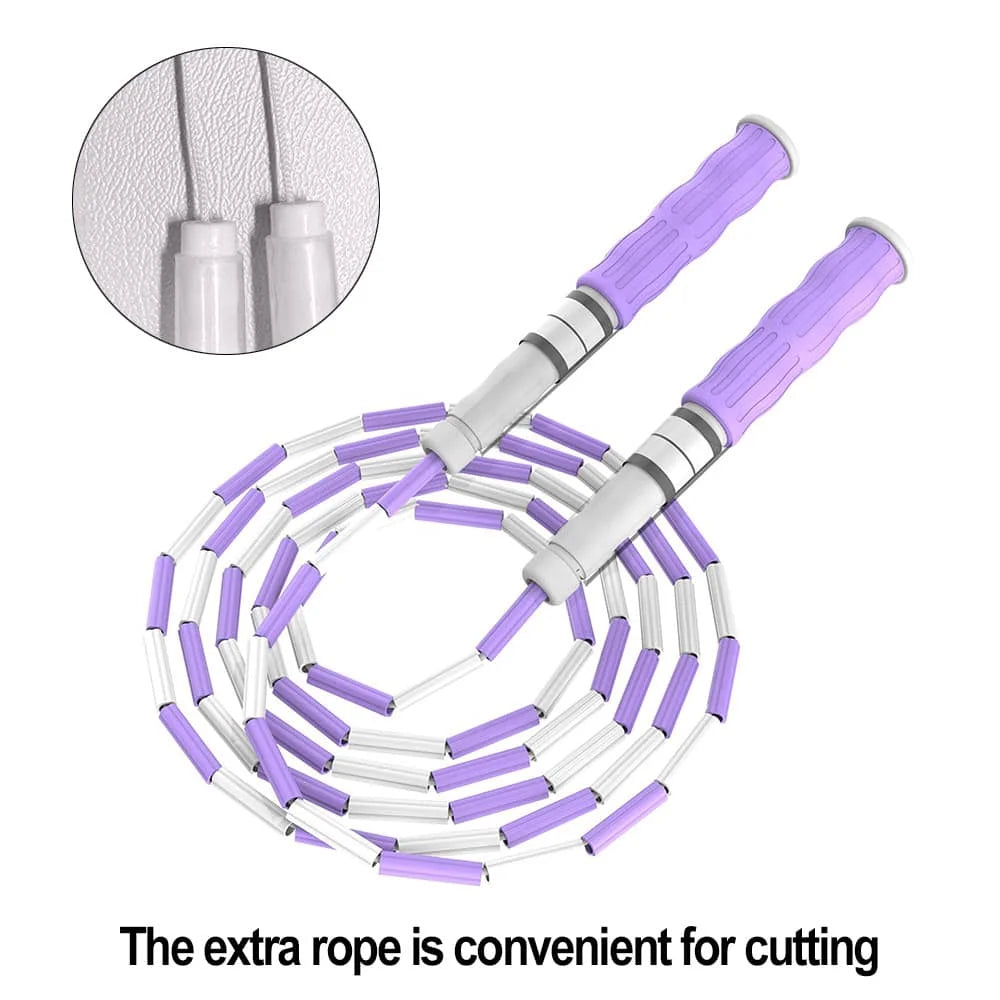 Segmented Jump Rope With Soft Bead Handles Tangle-Free Design For School Sports Kids Home Fitness Training Equipment