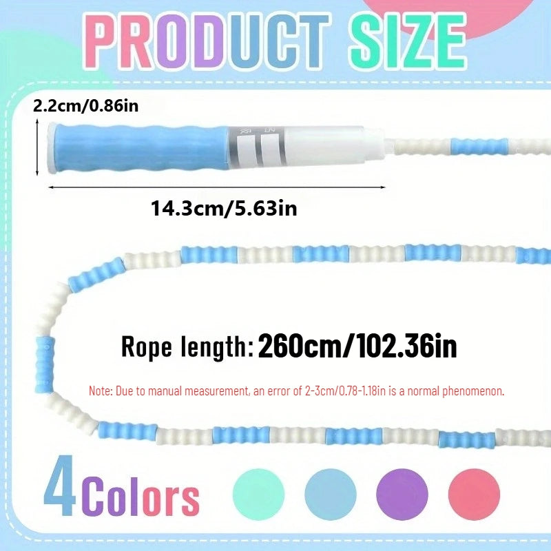 Segmented Jump Rope With Soft Bead Handles Tangle-Free Design For School Sports Kids Home Fitness Training Equipment