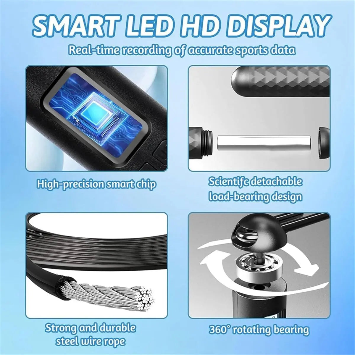 Just- Skipping Rope with Counter Cordless Jump Rope Smart Skipping Rope Ball Jump Rope with Counter