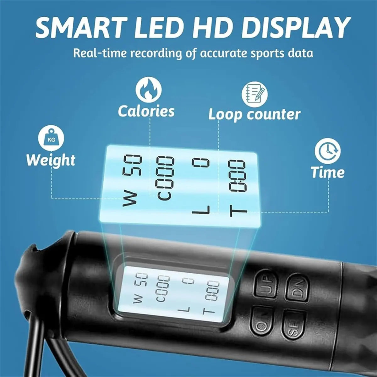 Just- Skipping Rope with Counter Cordless Jump Rope Smart Skipping Rope Ball Jump Rope with Counter