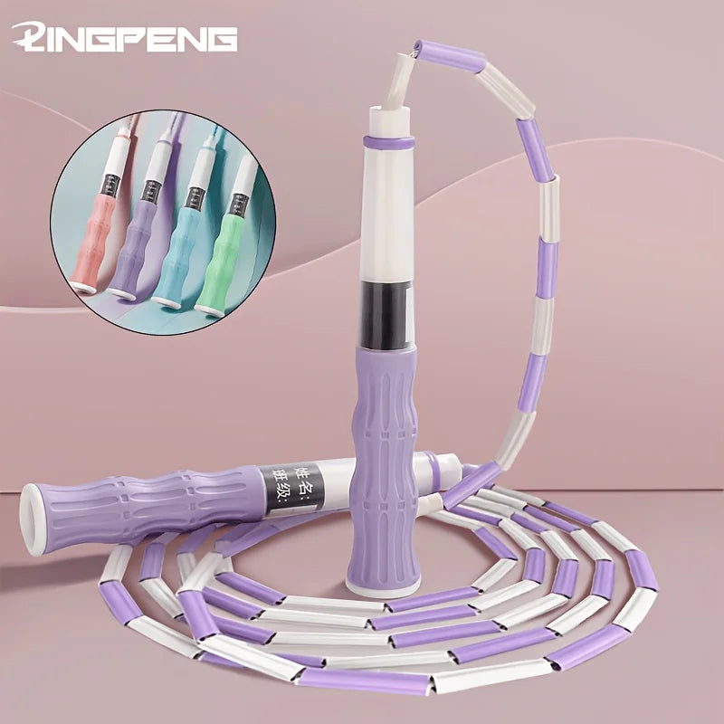 Segmented Jump Rope With Soft Bead Handles Tangle-Free Design For School Sports Kids Home Fitness Training Equipment