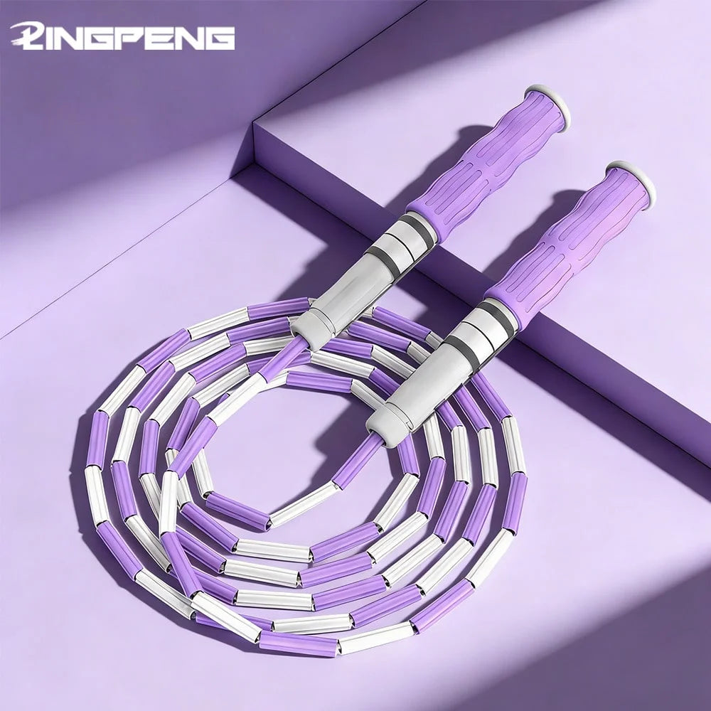Segmented Jump Rope With Soft Bead Handles Tangle-Free Design For School Sports Kids Home Fitness Training Equipment