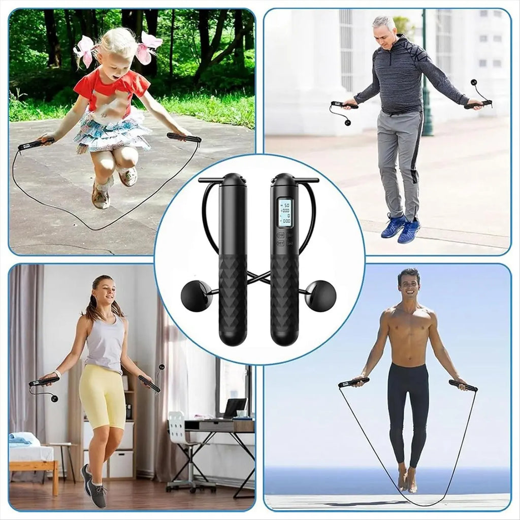Just- Skipping Rope with Counter Cordless Jump Rope Smart Skipping Rope Ball Jump Rope with Counter