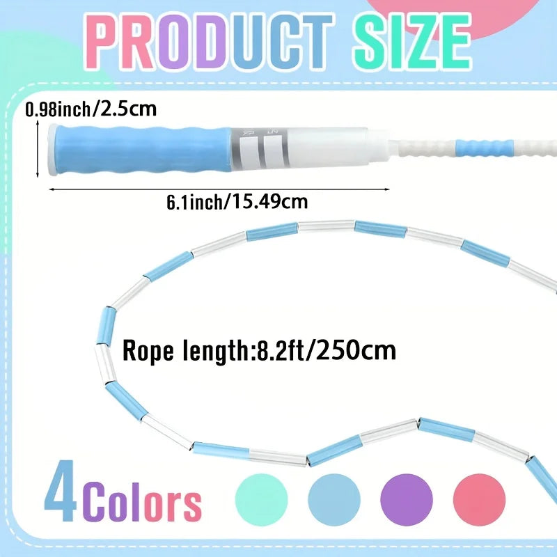 Segmented Jump Rope With Soft Bead Handles Tangle-Free Design For School Sports Kids Home Fitness Training Equipment