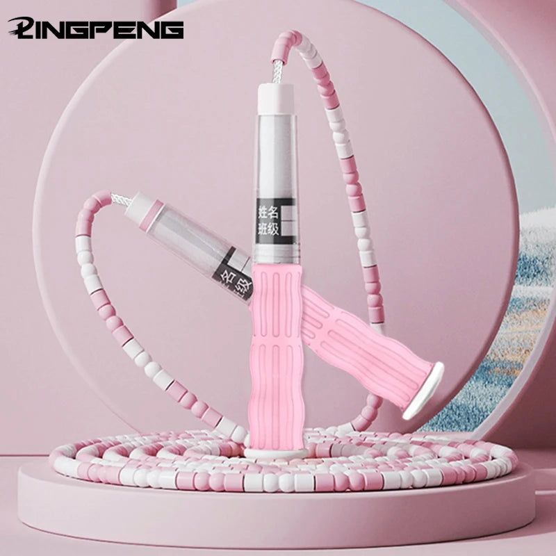 Segmented Jump Rope With Soft Bead Handles Tangle-Free Design For School Sports Kids Home Fitness Training Equipment