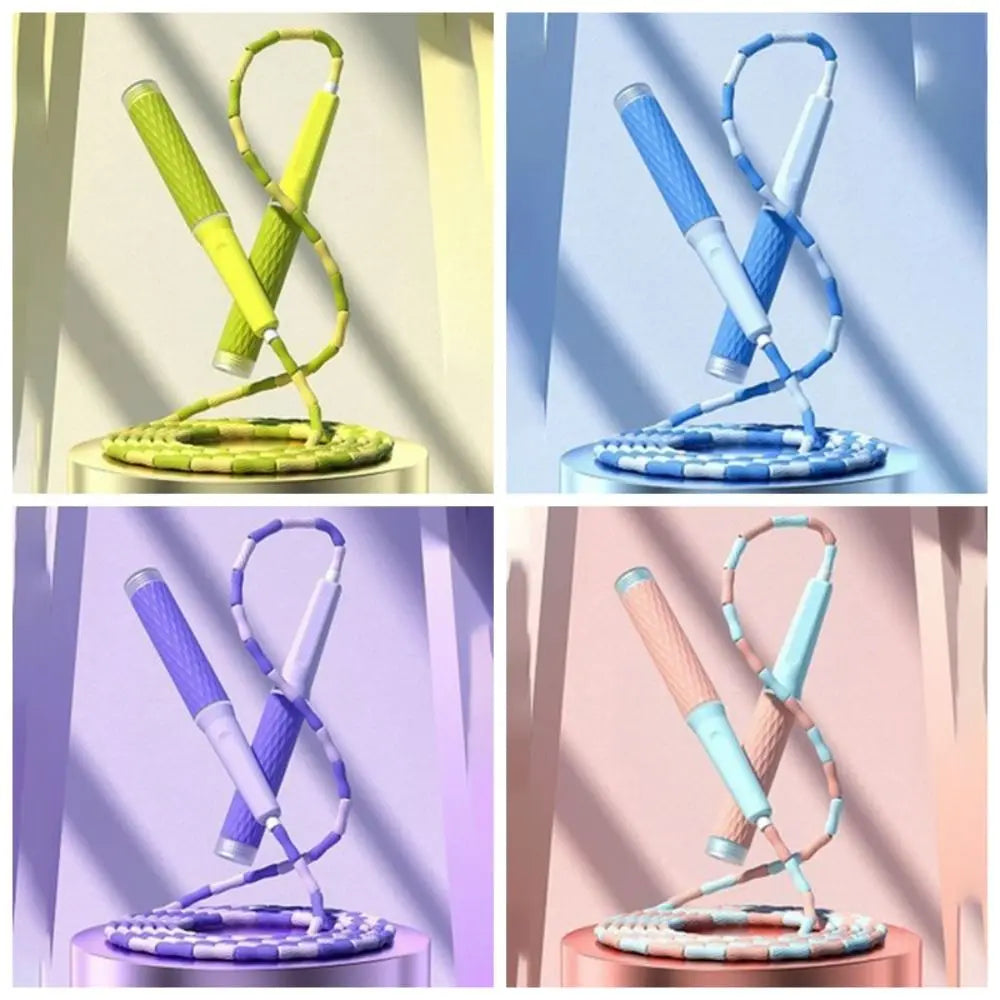 Adjustable Soft Beaded Skipping Rope Strong Flexibility Lighten Jumping Training Rope Durable Anti-Skid