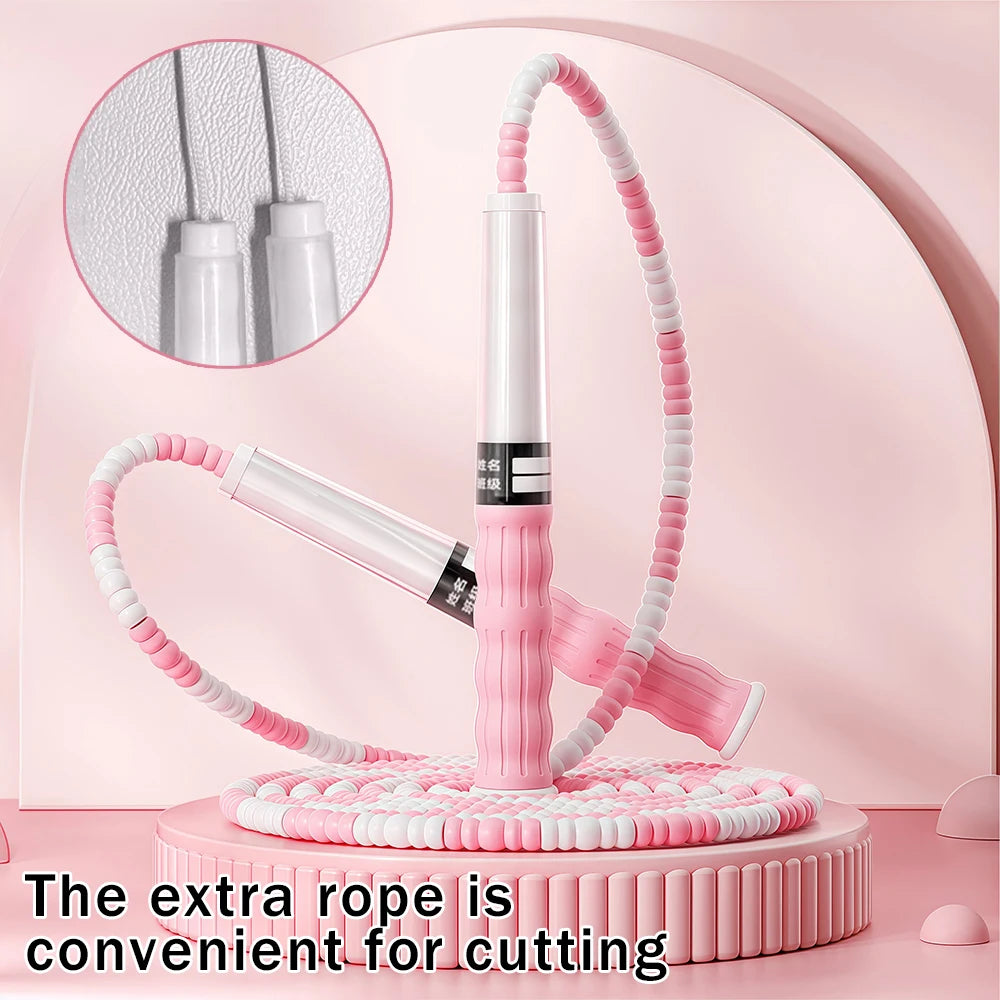Segmented Jump Rope With Soft Bead Handles Tangle-Free Design For School Sports Kids Home Fitness Training Equipment